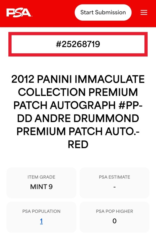2012 Immaculate Andre Drummond RC /25 Game Worn Patch Auto PSA-9 Pop 1  Pistons  view 2