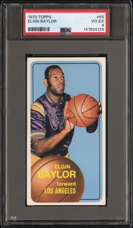 vintage PSA 4 - TOPPS 1970 ELGIN BAYLOR BASKETBALL CARD #65 - LOS ANGELES LAKERS