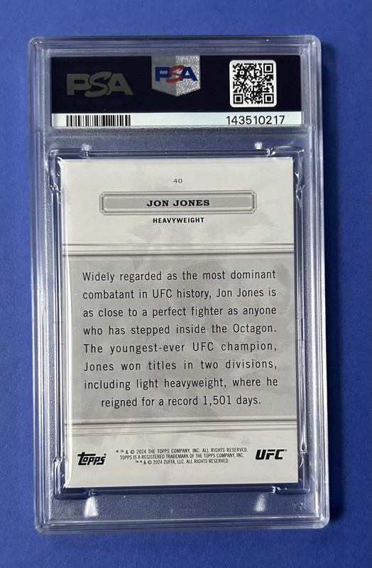 2024 Topps Royalty UFC Jon Jones #40 # /99 PSA 6 EX-MT view 2