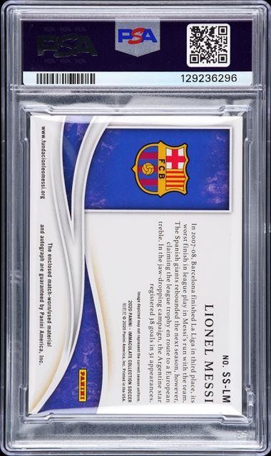 2020 Immaculate Lionel Messi Patch Auto /25 PSA 9 view 2