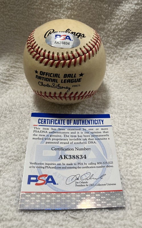 WILLIE MAYS SIGNED AUTOGRAPHED VINTAGE ONL Charles S Feeney BASEBALL  PSA COA view 2