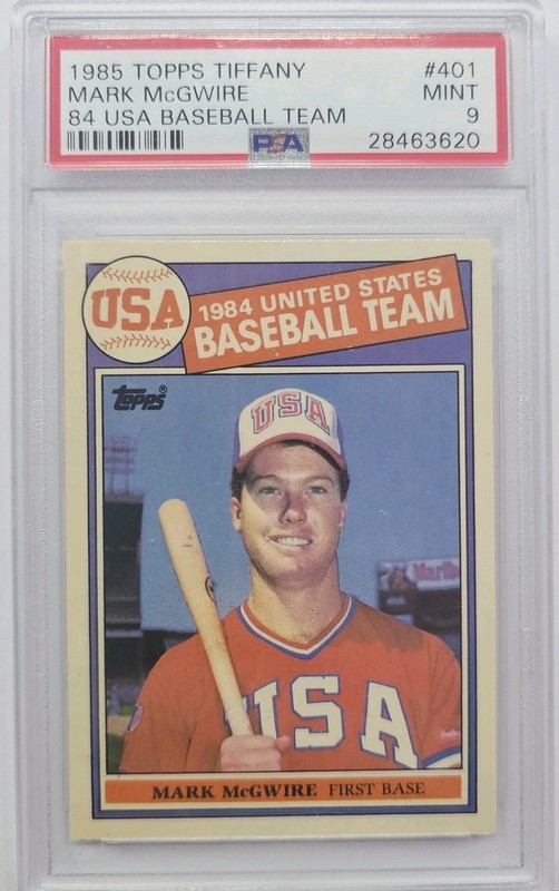 1985 Fleer Tiffany #401 Mark McGwire Rookie PSA 9