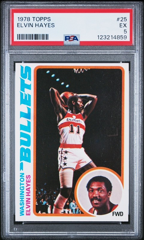 vintage PSA 5 - TOPPS 1978 ELVIN HAYES BASKETBALL CARD #25 - WASHINGTON BULLETS
