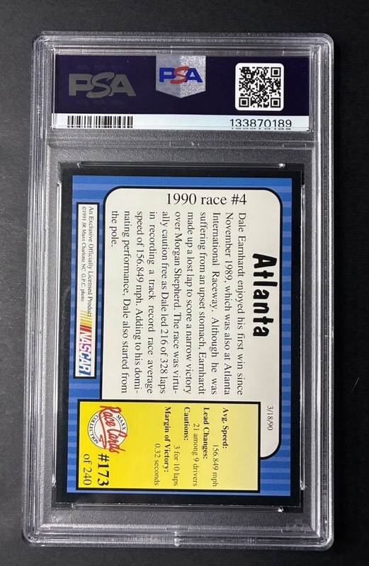 1991 Maxx Racing #173 Dale Earnhardt PSA 8.5 NASCAR Auto Racing Atlanta view 2