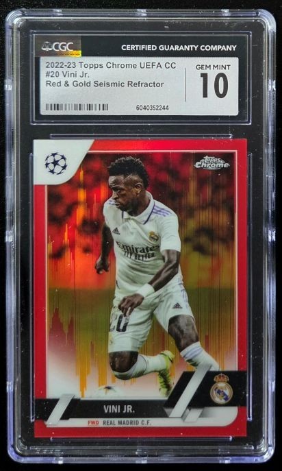 2022-23 Topps Chrome UCC Vinicius Jr Red & Gold Seismic Refractor #20 CGC 10