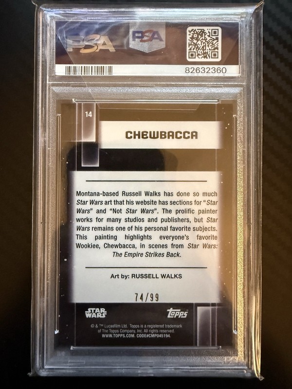 2021 Star Wars Galaxy Chrome Chewbacca /99 PSA 10 view 2