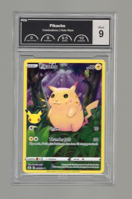 2021 Pokemon Pikachu Holo Rare Celebrations #005/025 PCG 9 Mint w/ sub-grades