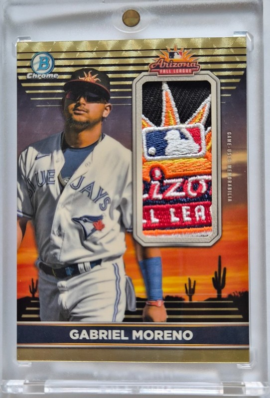 1/1 2022 Bowman Chrome SUPERFRACTOR Gabriel Moreno GU '21 AFL LOGOMAN PATCH + RC view 2
