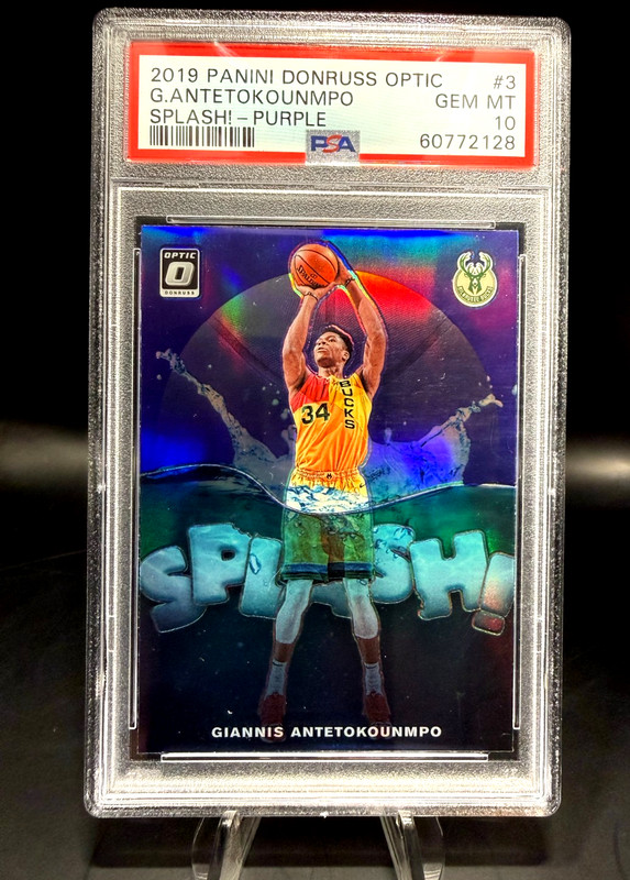 2019-20 Panini Donruss Optic - Splash Purple Giannis Antetokounmpo #3 PSA 10