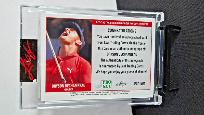 Bryson DeChambeau 2024 Leaf Pro Set RC Auto /35 PSA-BD1 Golf view 2
