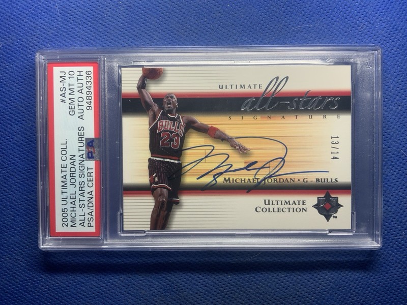 2005 UD Ultimate Michael Jordan  On Card Auto #13/14  Bulls PSA 10*POP 1*