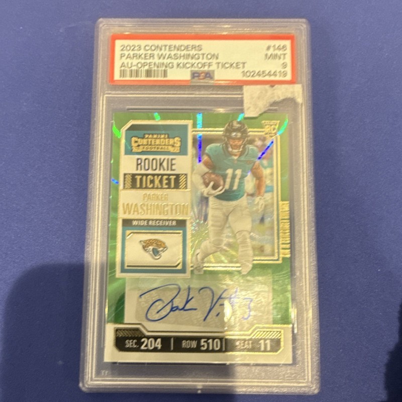 Panini Contenders Rookie Ticket Parker Washington Auto #146 Opening Kickoff PSA