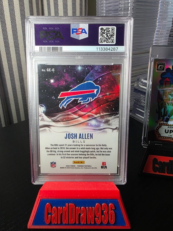 Josh Allen 2023 Phoenix Genies #GE6 Buffalo Bills Low POP PSA 10 NFL view 2