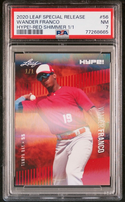 PSA 7 Wander Franco 2020 Leaf HYPE! #56 Rookie Card Red Shimmer 1/1