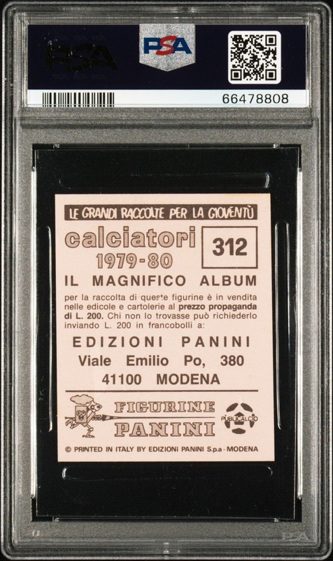 PSA 6 Diego Maradona 1979 Panini Calciatori #312 Rookie Card view 2