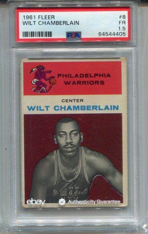 1961 Fleer Wilt Chamberlain Rookie Card PSA 1.5 Graded Basketball #8