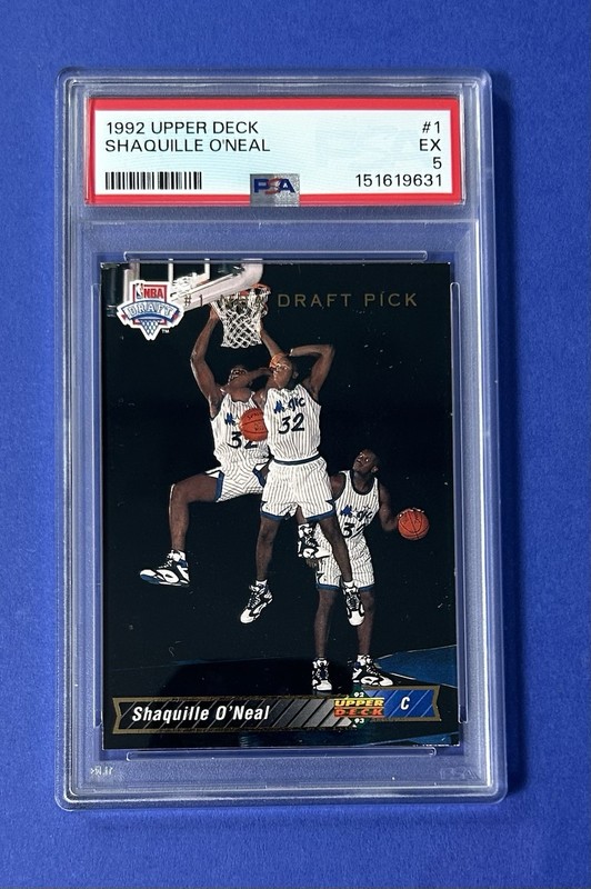 1992 Upper Deck Shaquille O’Neal Orlando Magic #1 PSA 5 EX