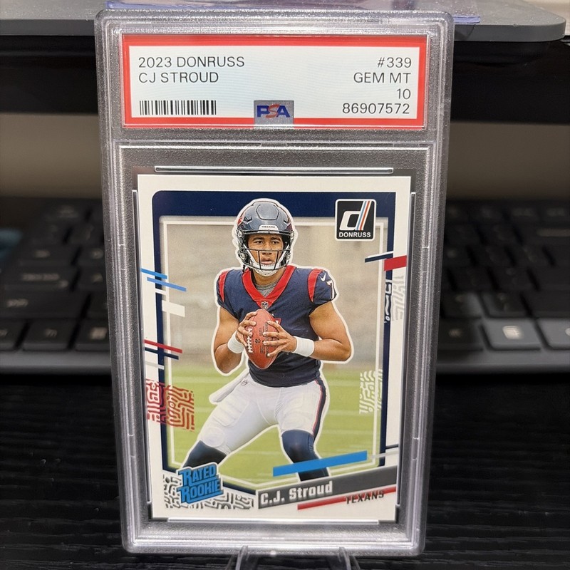 2023 Panini Donruss Football C.J. Stroud Rated Rookie Texans Card #339 PSA 10