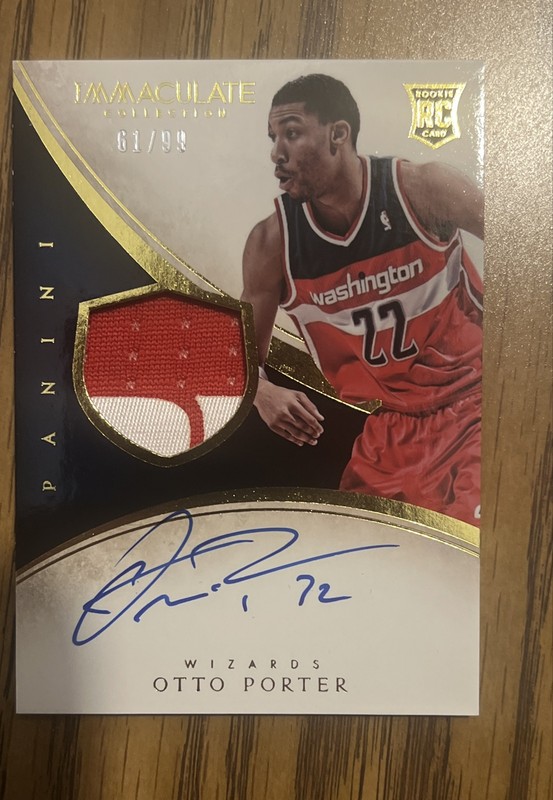 2013-14 Panini Immaculate Collection - Rookie Patch Auto Otto Porter #110 61/99 view 1