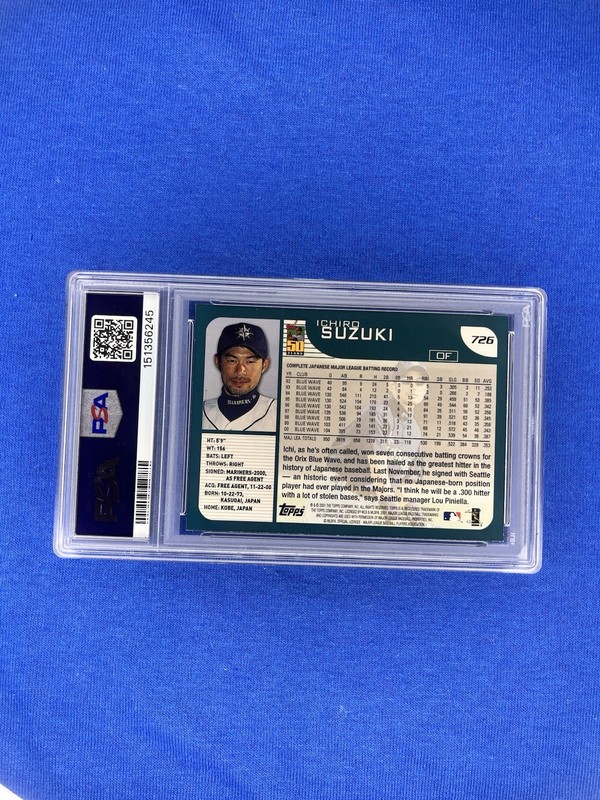 2001 Topps - Ichiro Suzuki #726 (RC) PSA 5 view 2