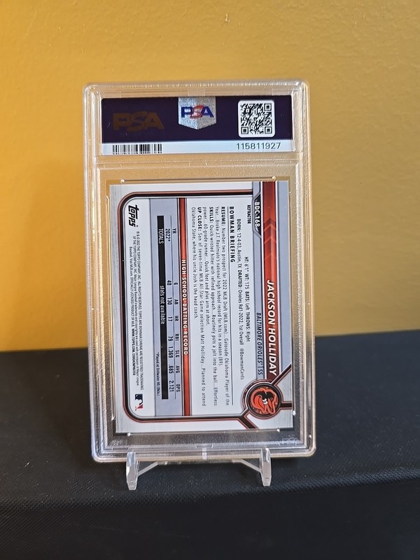 2022 Bowman Draft Jackson Holliday 1st Bowman Refractor PSA 9 #BDC-168 view 2