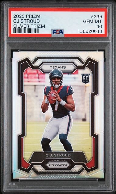 2023 PANINI PRIZM CJ STROUD SILVER! #339 Rookie Card PSA 10 Texans NFL Free S&H!