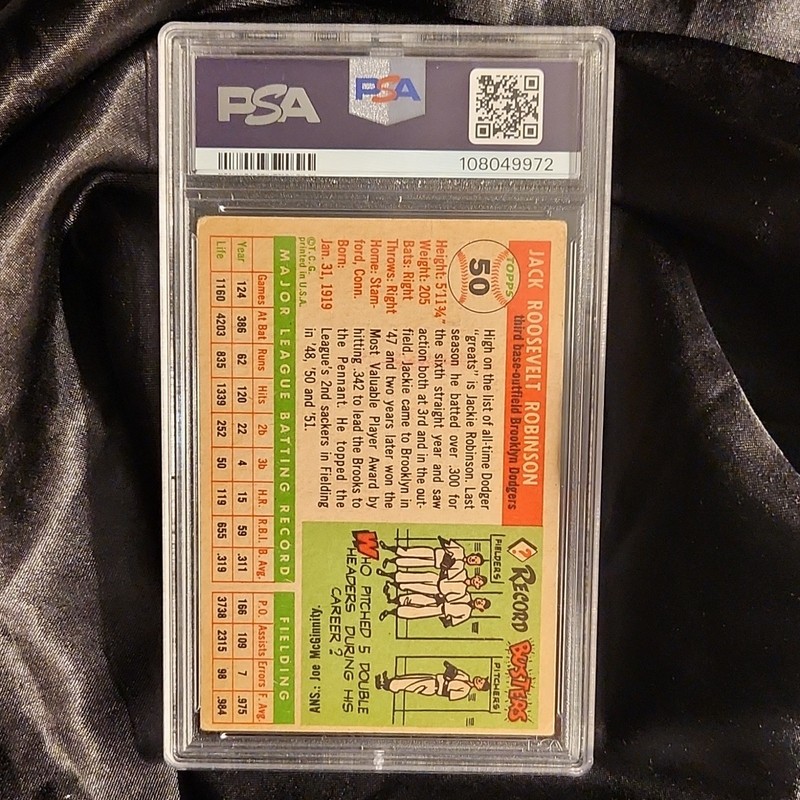 Vintage Single - Jackie Robinson 1955 Topps #50 PSA 2.5 Good+ ⚾🔥 view 2