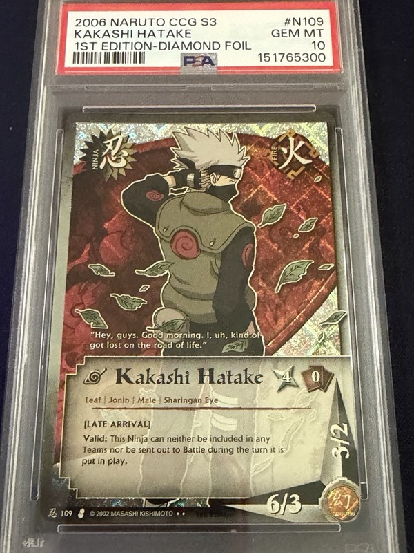 Naruto CCG Kakashi Hatake 109 CoS Diamond Foil 1st Edition PSA 10 Gem Mint Pop 1