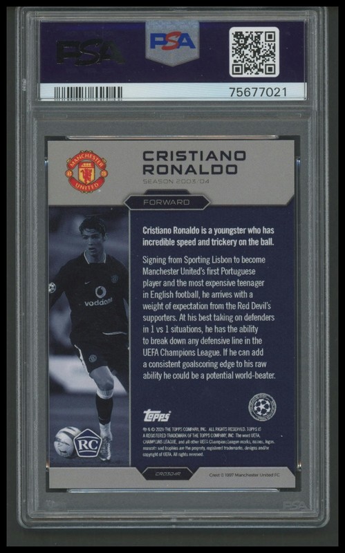 2020-21 Topps The Lost Rookie Cards #NNO Cristiano Ronaldo PSA 9 view 2
