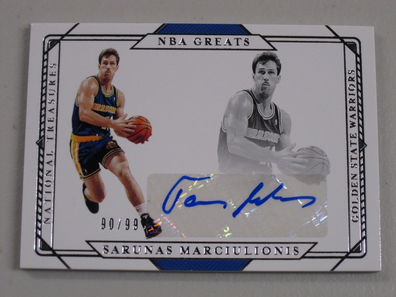 2020-21 National Treasures NBA Greats Signatures Auto Sarunas Marciulionis 90/99