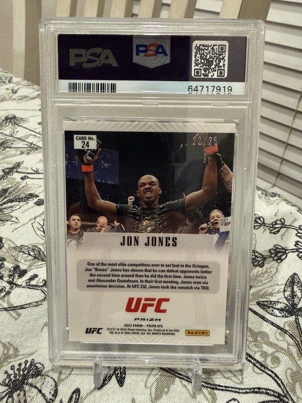 UFC 2022 Jon Jones Prizm Flash Back Mojo /25 PSA 9 view 2
