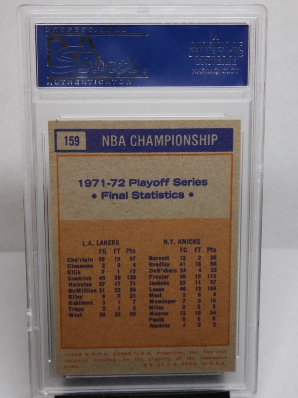1972 Topps #159 NBA Championship Wilt Chamberlain PSA 7 view 2