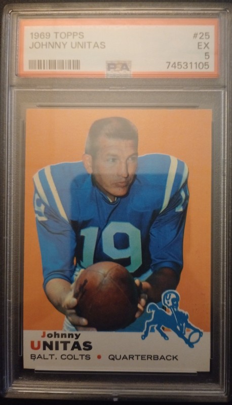1969 Topps #25 Johnny Unitas Colts - PSA 5