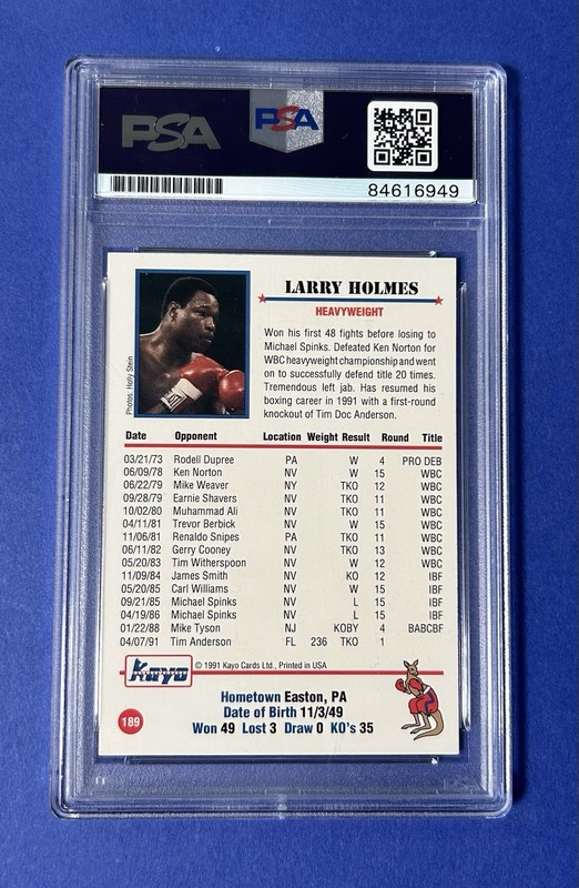 Larry Holmes PSA/DNA Certified Authentic Auto Trading Card view 2