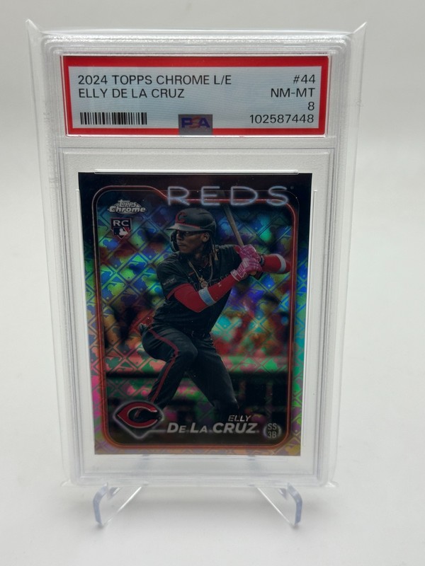 2024 Topps Chrome Refractor Rookie Elly De La Cruz #44 PSA 8 Cincinnati Reds