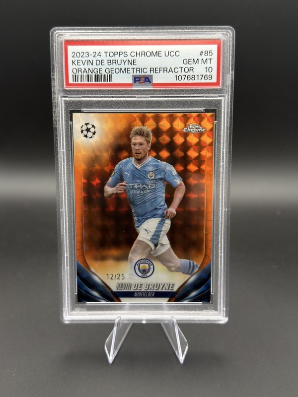 🚀 2023-24 Topps Chrome Kevin De Bruyne Orange Geometric /25 PSA 10 GEM MT