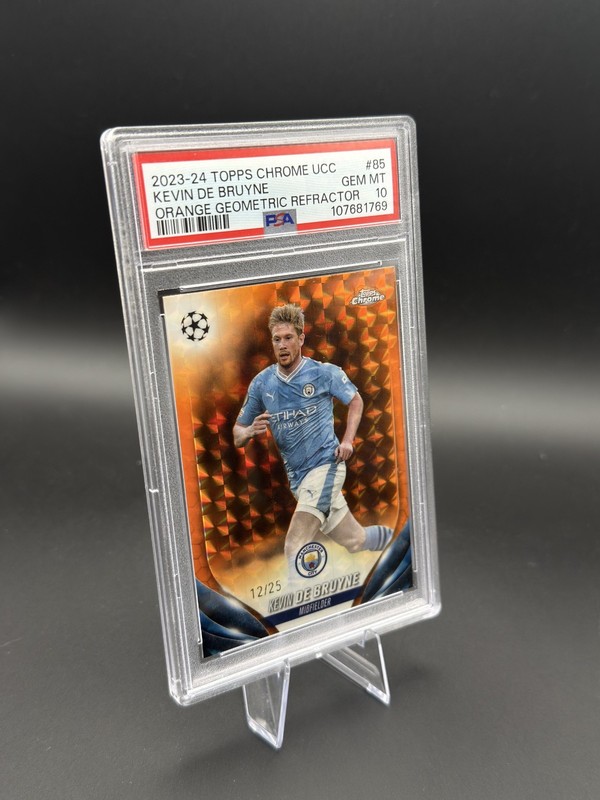 🚀 2023-24 Topps Chrome Kevin De Bruyne Orange Geometric /25 PSA 10 GEM MT view 2