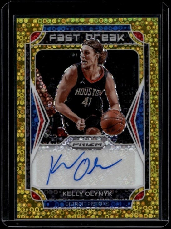 2021-22 Panini Prizm Basketball Kelly Olynyk #FB-KOL Fast Break Gold Auto /10