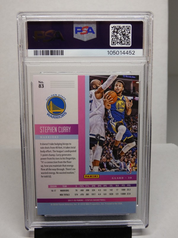 Stephen Curry 2017 Panini Status Red #'d 24/299 PSA 9 MINT view 2