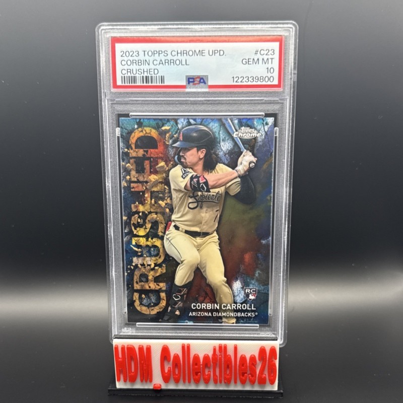 2023 Topps Chrome Update Corbin Carroll CRUSHED RC #C23 PSA 10 GEM MINT 🔥