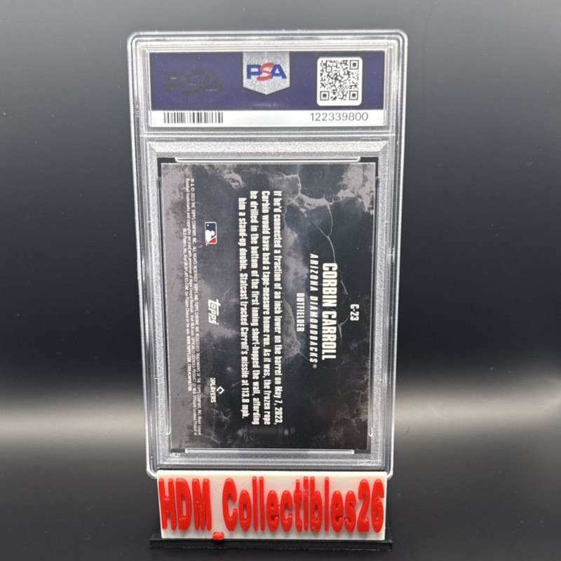 2023 Topps Chrome Update Corbin Carroll CRUSHED RC #C23 PSA 10 GEM MINT 🔥 view 2