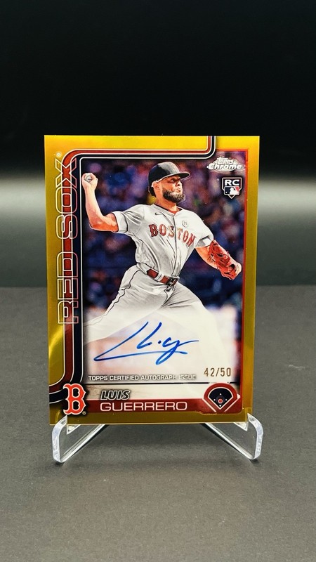 2025 Topps Chrome Gold Refractor Rookie Auto Luis Guerrero Red Sox #RA-LGU /50
