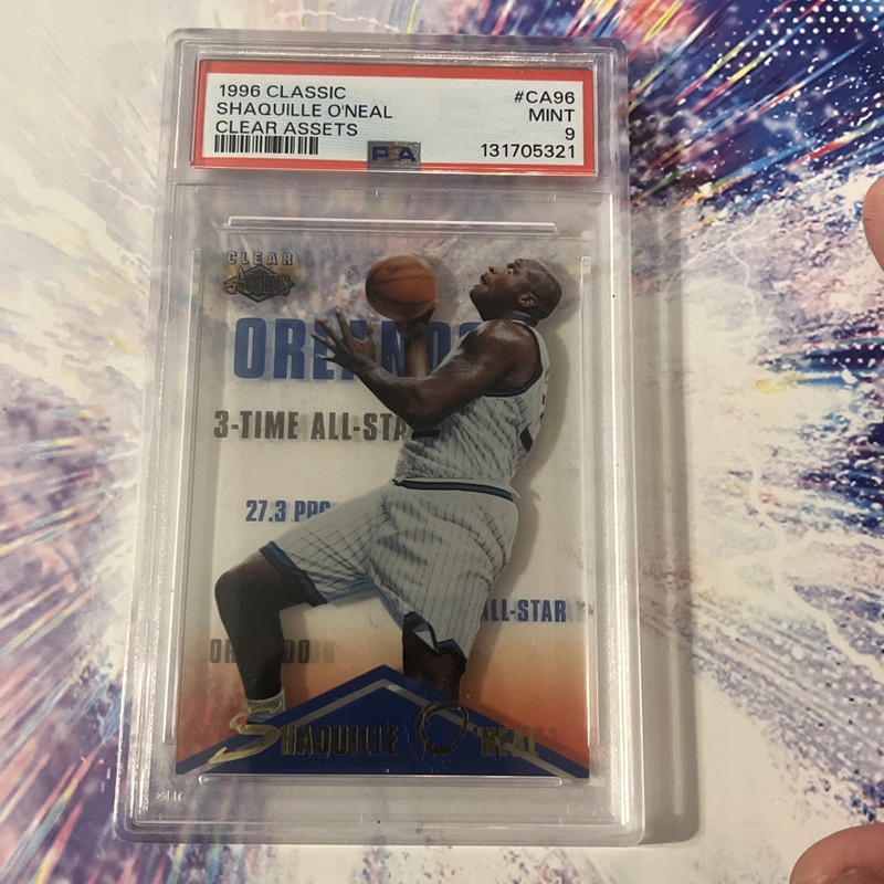 1996 Clear Assets Shaquille O'Neal Card #1 PSA 9 Population 10, only 2 higher!!