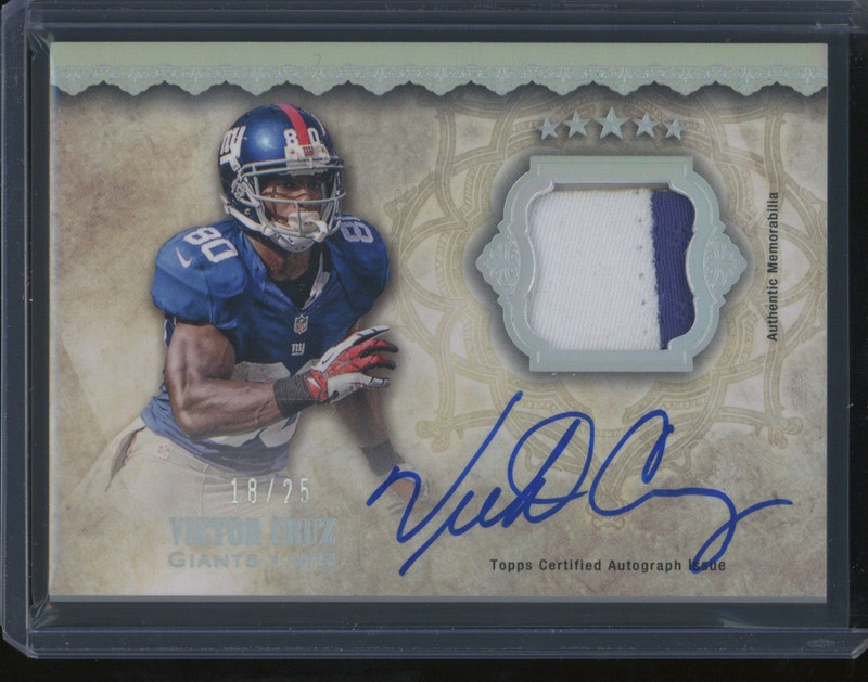 2012 Topps Five Star Football Victor Cruz #FSSP-VC Game Used Patch Auto /25