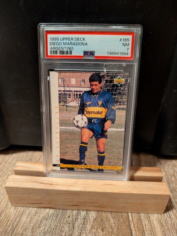 1995 Upper Deck Diego Maradona #165 PSA 7 NM Pop 14, 36 Higher Boca Juniors 