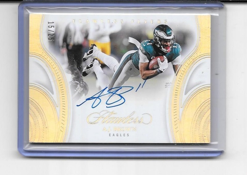 2025 FLAWLESS A.J. BROWN AUTO ON CARD AUTOGRAPH # 15/25 EAGLES