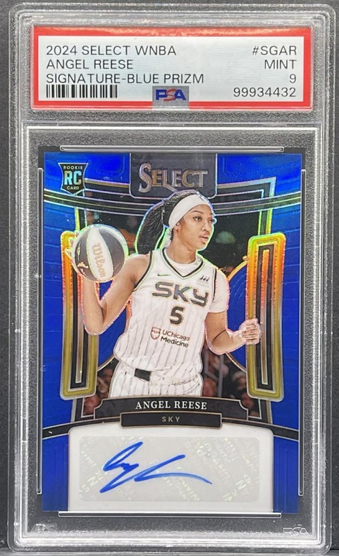 2024 Panini Select WNBA - Angel Reese - Signatures RC Blue Prizm /49 AUTO PSA 9