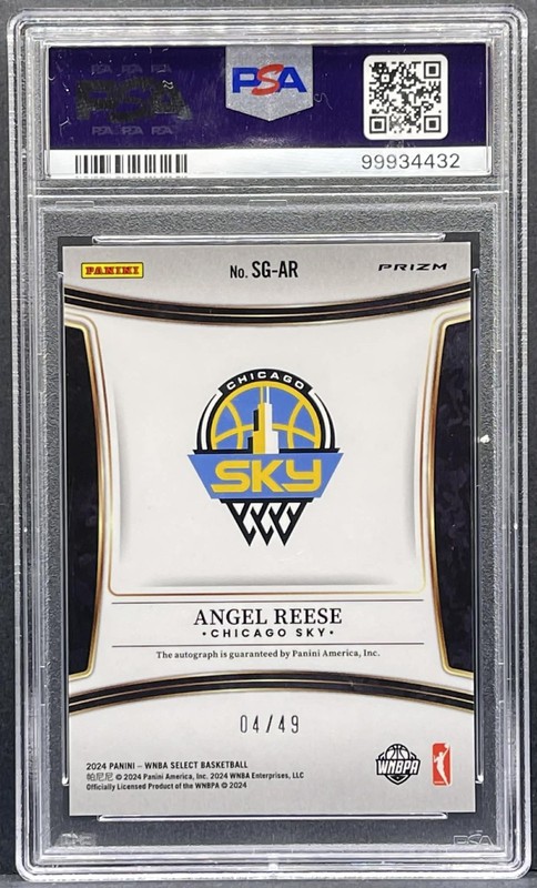 2024 Panini Select WNBA - Angel Reese - Signatures RC Blue Prizm /49 AUTO PSA 9 view 2