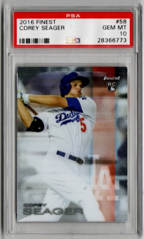 2016 Topps Finest Baseball #58 Corey Seager ROOKIE PSA 10 GEM MINT DODGERS