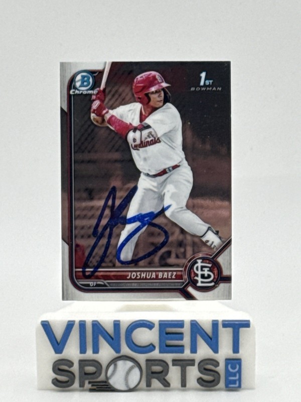 2022 Signed IP 1st Bowman Chrome Joshua Baez Auto #BCP-112 Cardinals Prospect